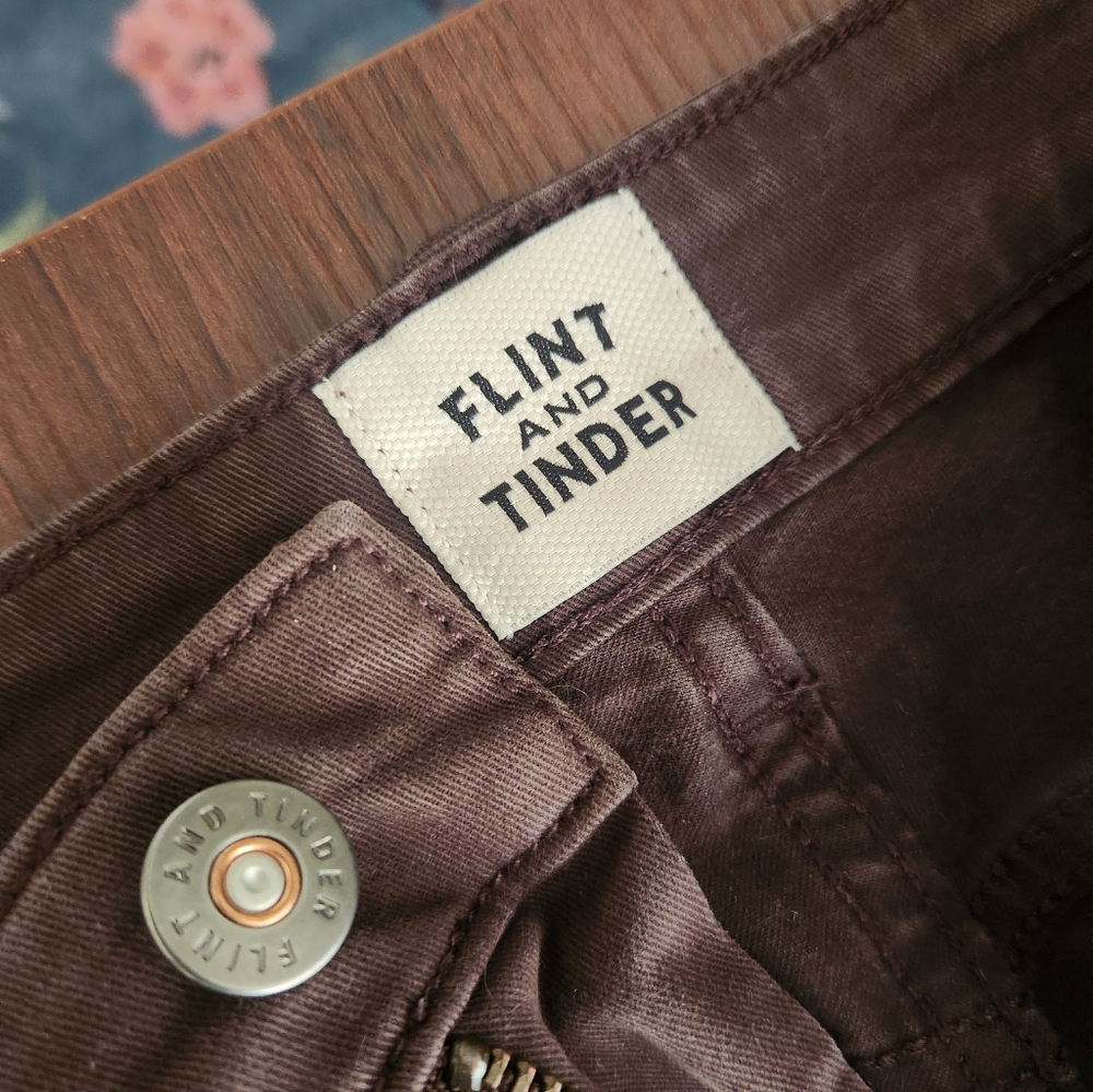 Flint and Tinder 365 Chino Pant - 33x30 Chocolate Athletic Fit - Picture 3 of 5